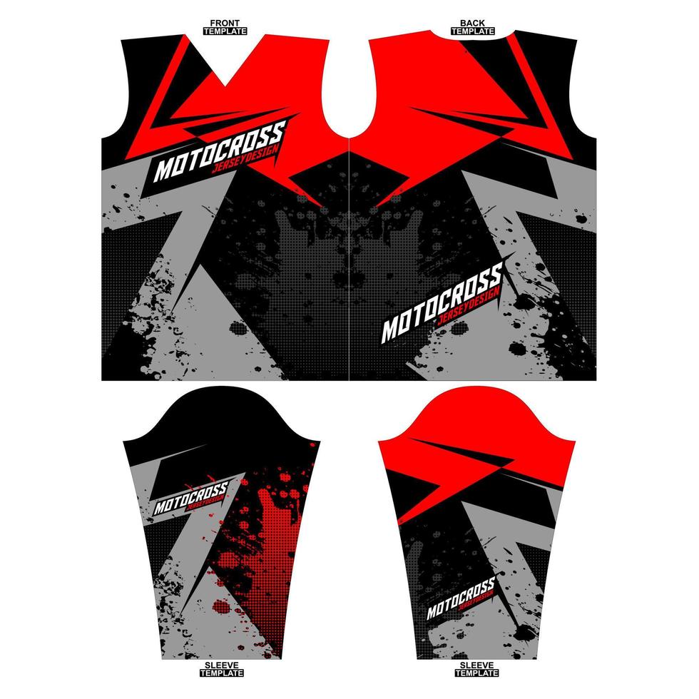 Print-ready sublimation motocross long sleeve jersey design vector