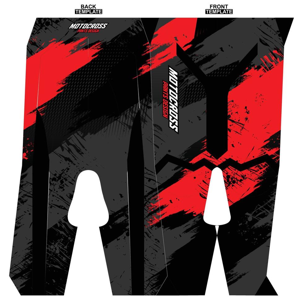 Print-ready sublimation motocross pants design vector