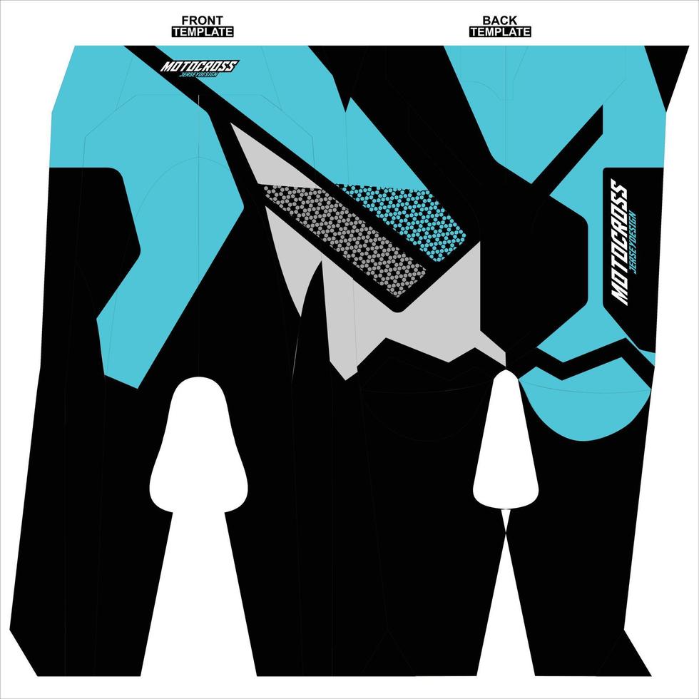 Print-ready sublimation motocross pants design vector