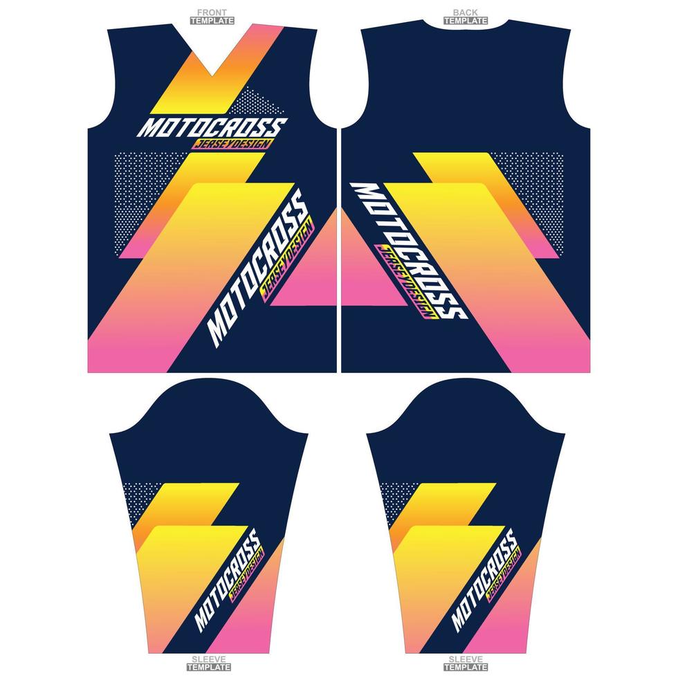 Print-ready sublimation motocross long sleeve jersey design vector