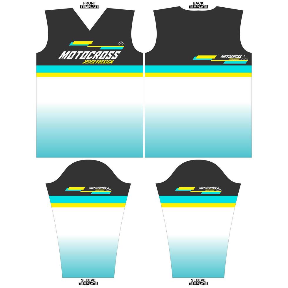 Print-ready sublimation motocross long sleeve jersey design vector