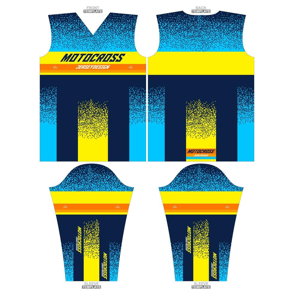 Print-ready sublimation motocross long sleeve jersey design vector