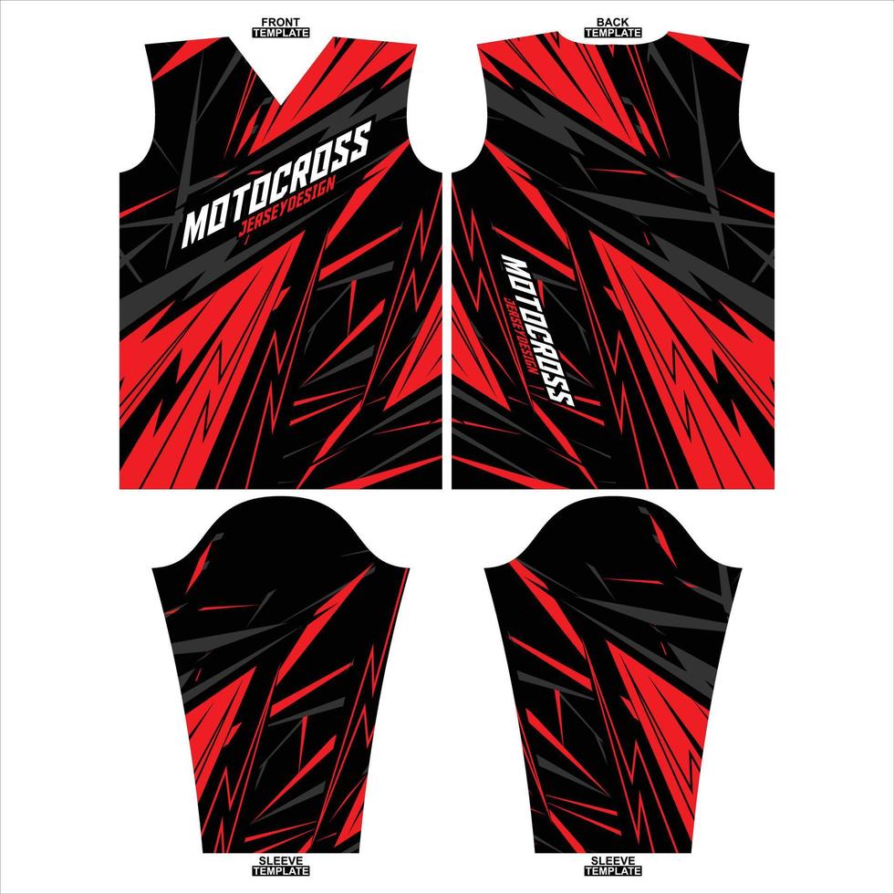 Print-ready sublimation motocross long sleeve jersey design vector