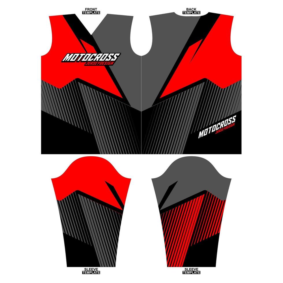 Print-ready sublimation motocross long sleeve jersey design vector