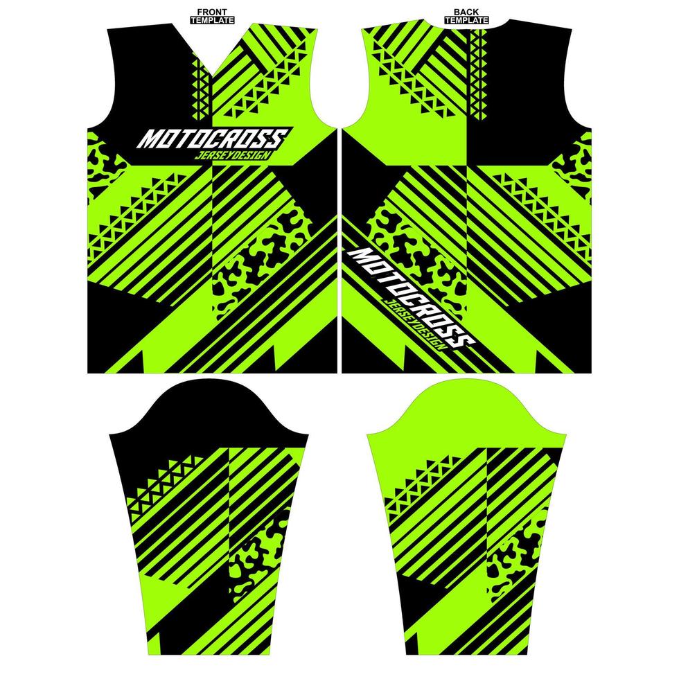 listo para imprimir sublimación motocross largo manga jersey diseño vector