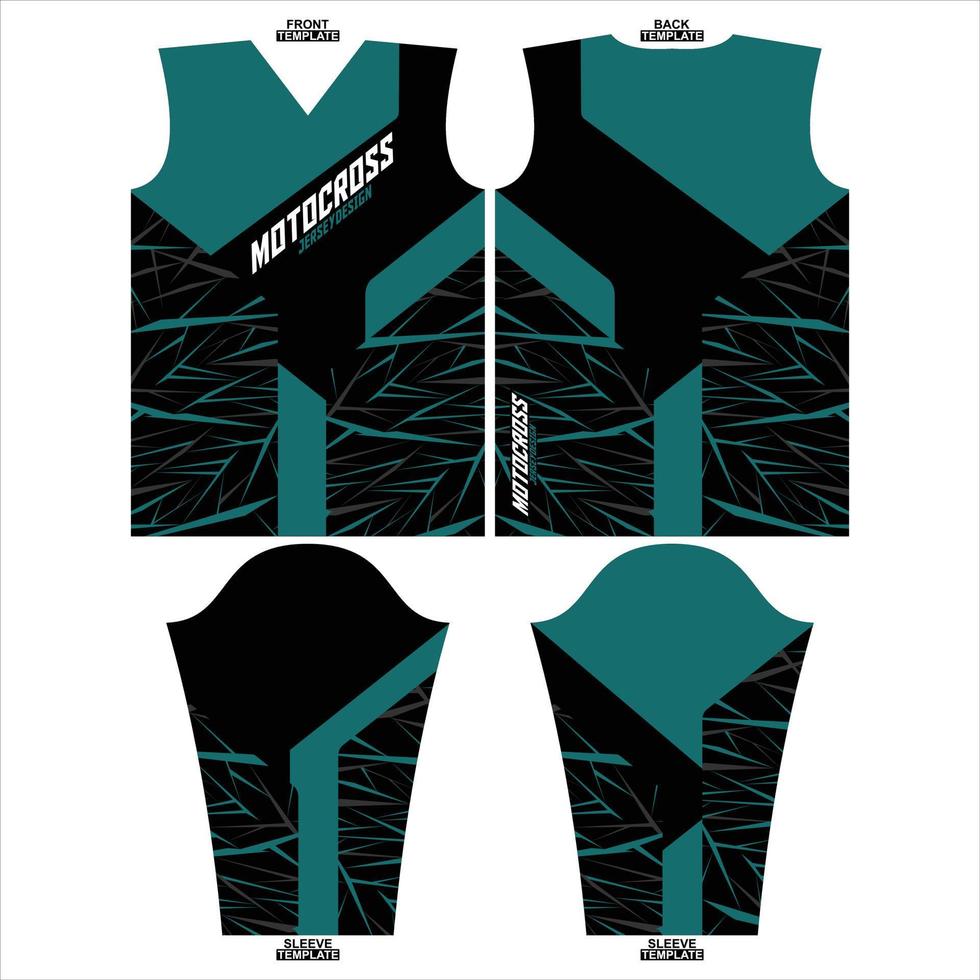 Print-ready sublimation motocross long sleeve jersey design vector