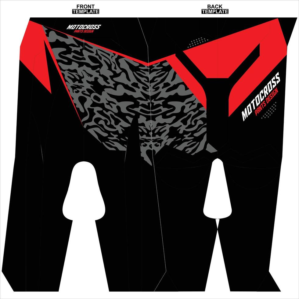 Print-ready sublimation motocross pants design vector