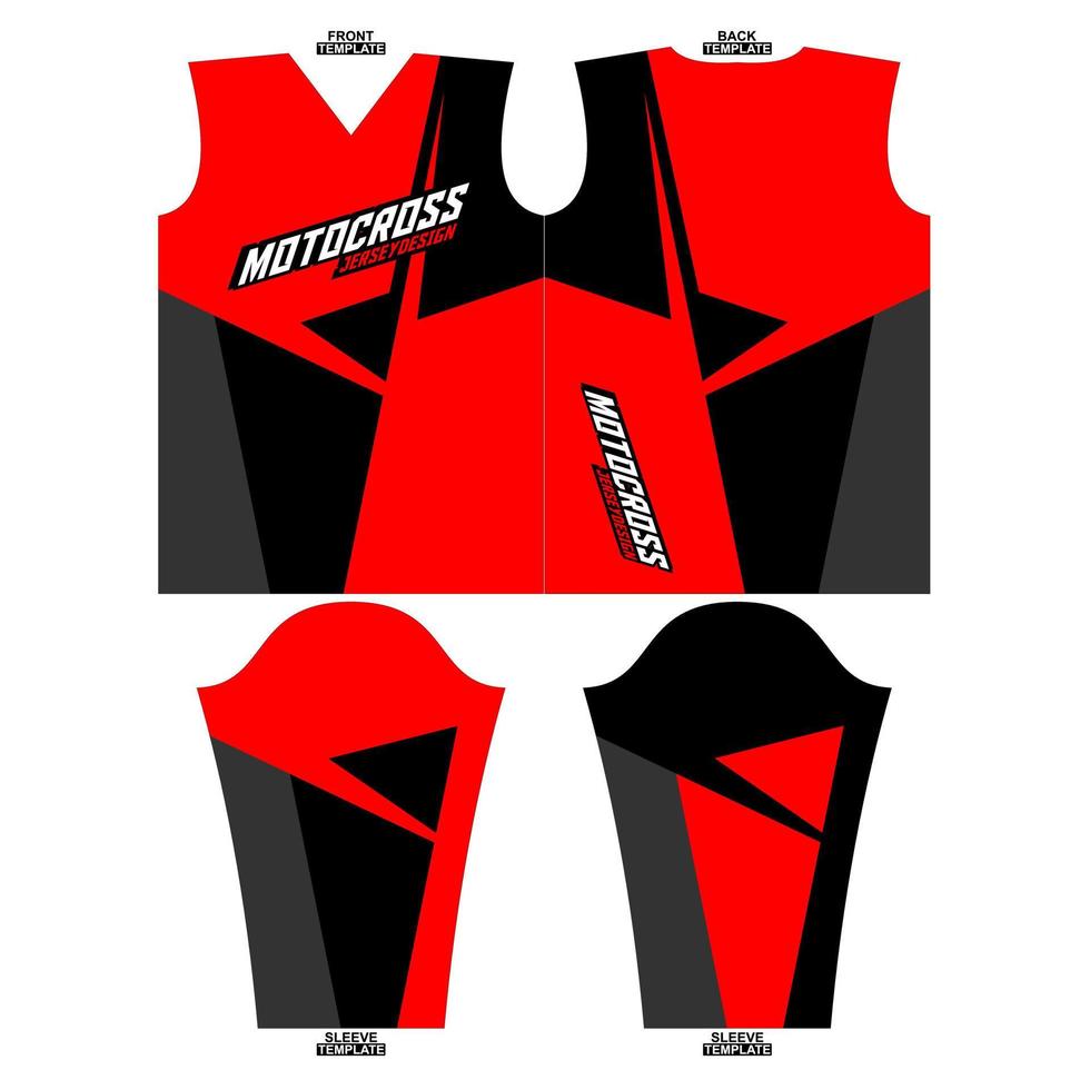 Print-ready sublimation motocross long sleeve jersey design vector