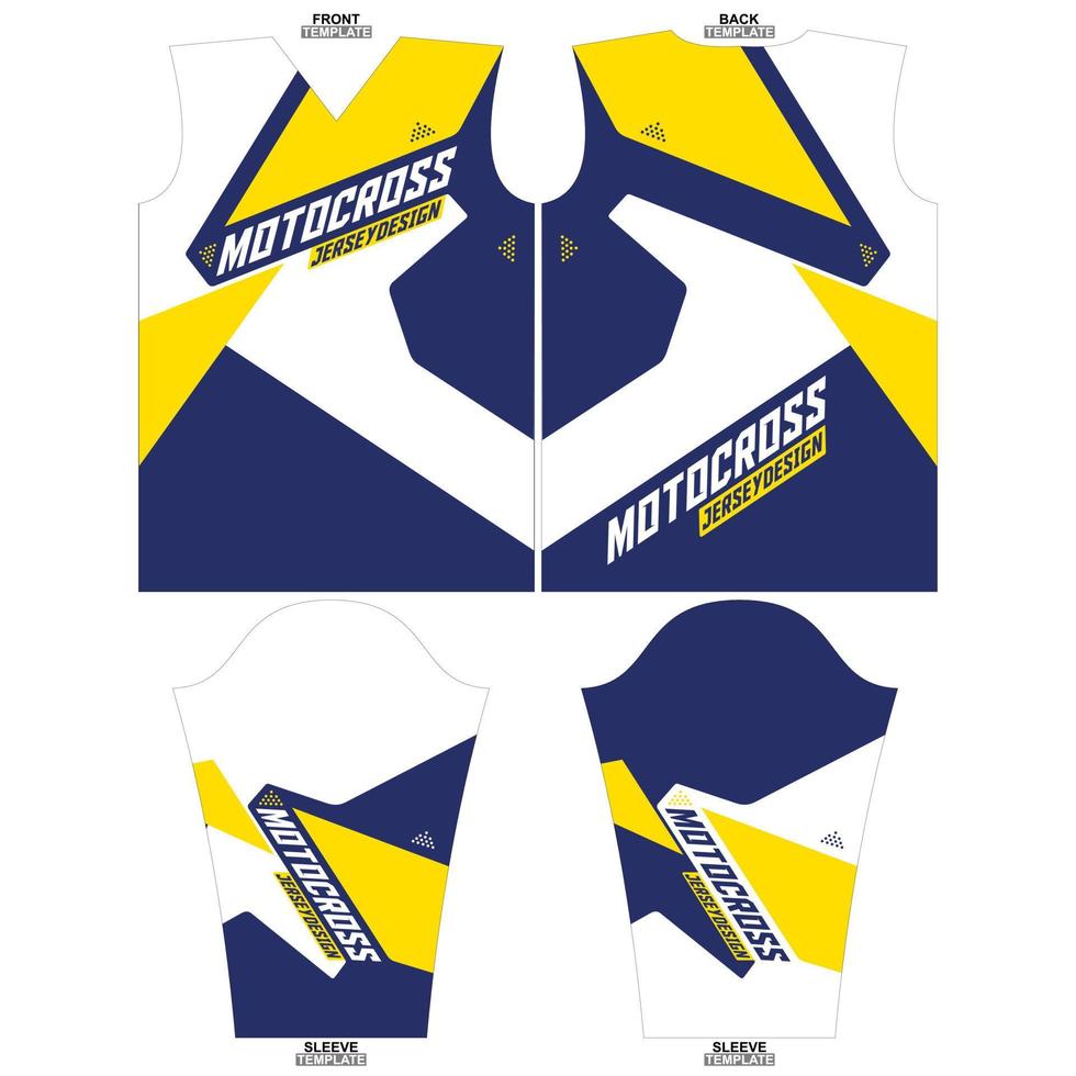 listo para imprimir sublimación motocross largo manga jersey diseño vector