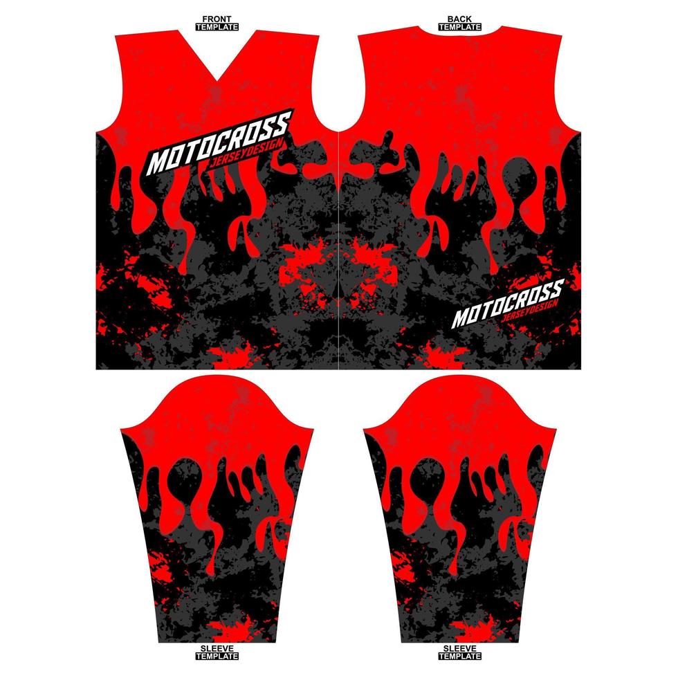 Print-ready sublimation motocross long sleeve jersey design vector