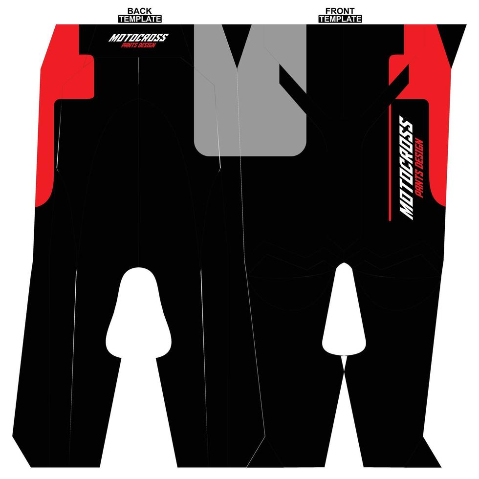 Print-ready sublimation motocross pants design vector