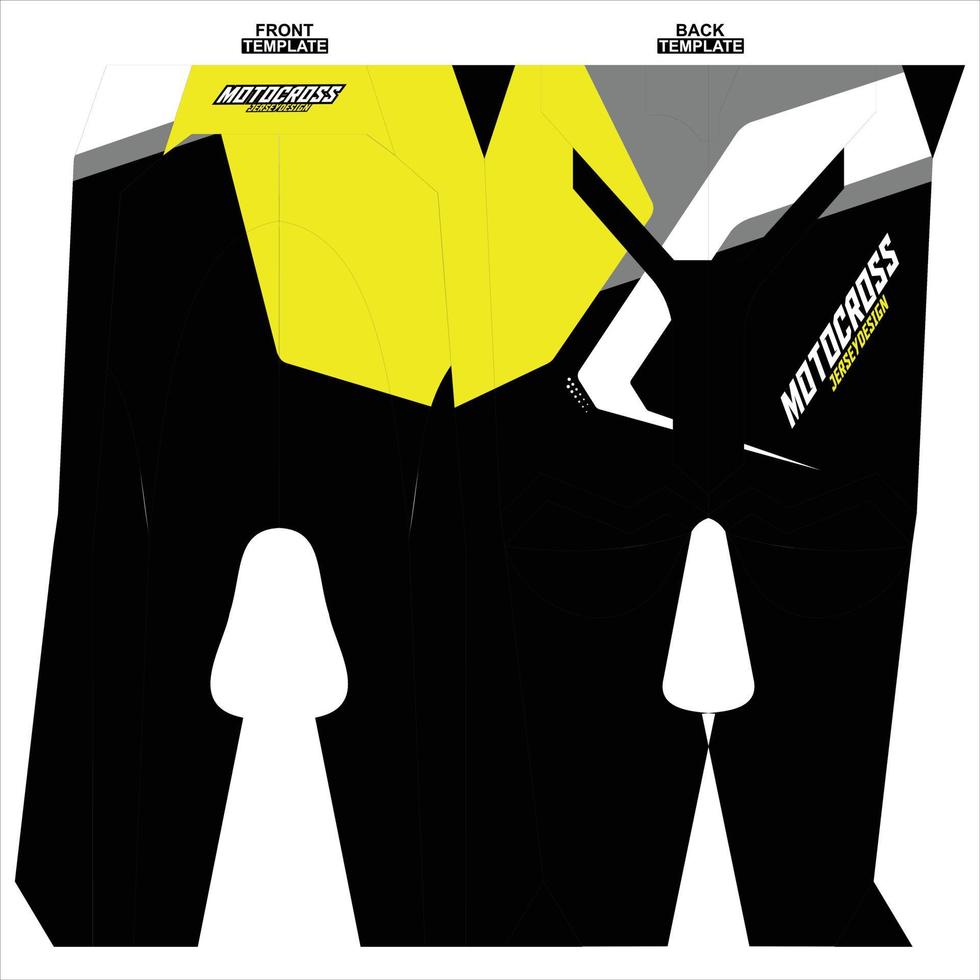 Print-ready sublimation motocross pants design vector