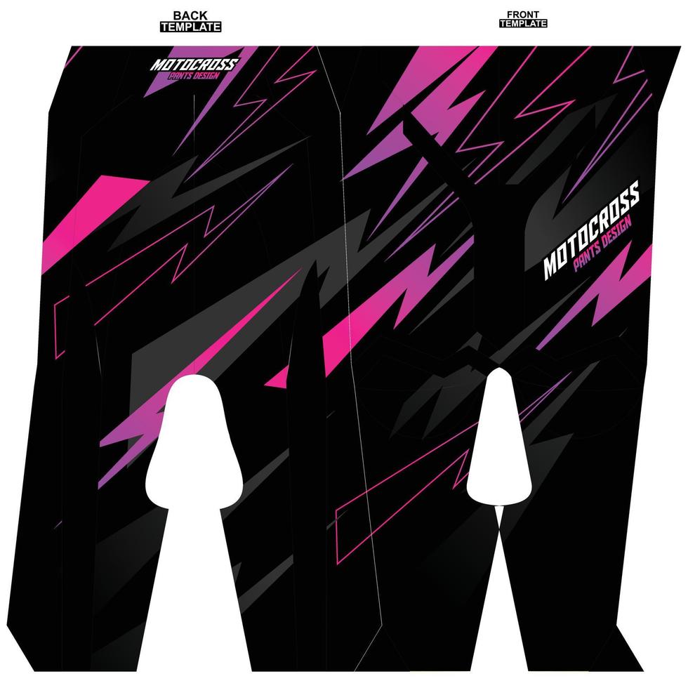 Print-ready sublimation motocross pants design vector