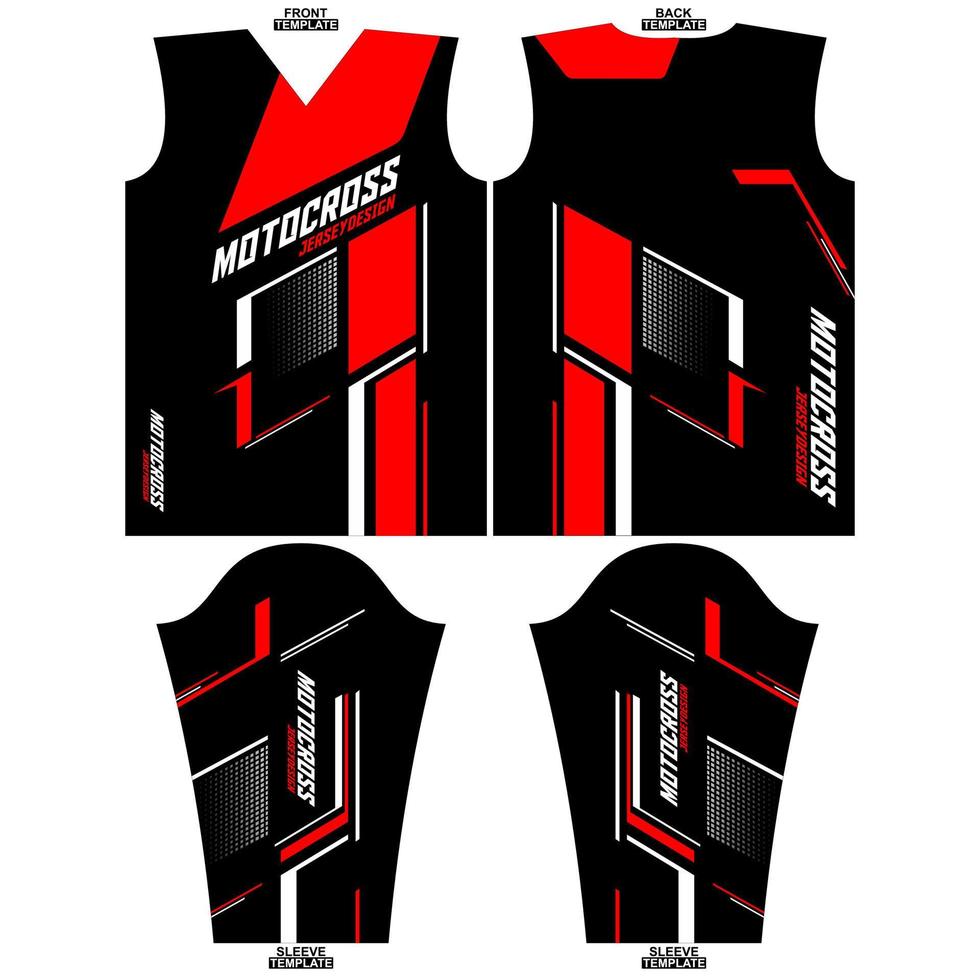 listo para imprimir sublimación motocross largo manga jersey diseño vector