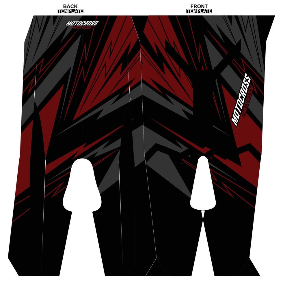 Print-ready sublimation motocross pants design vector