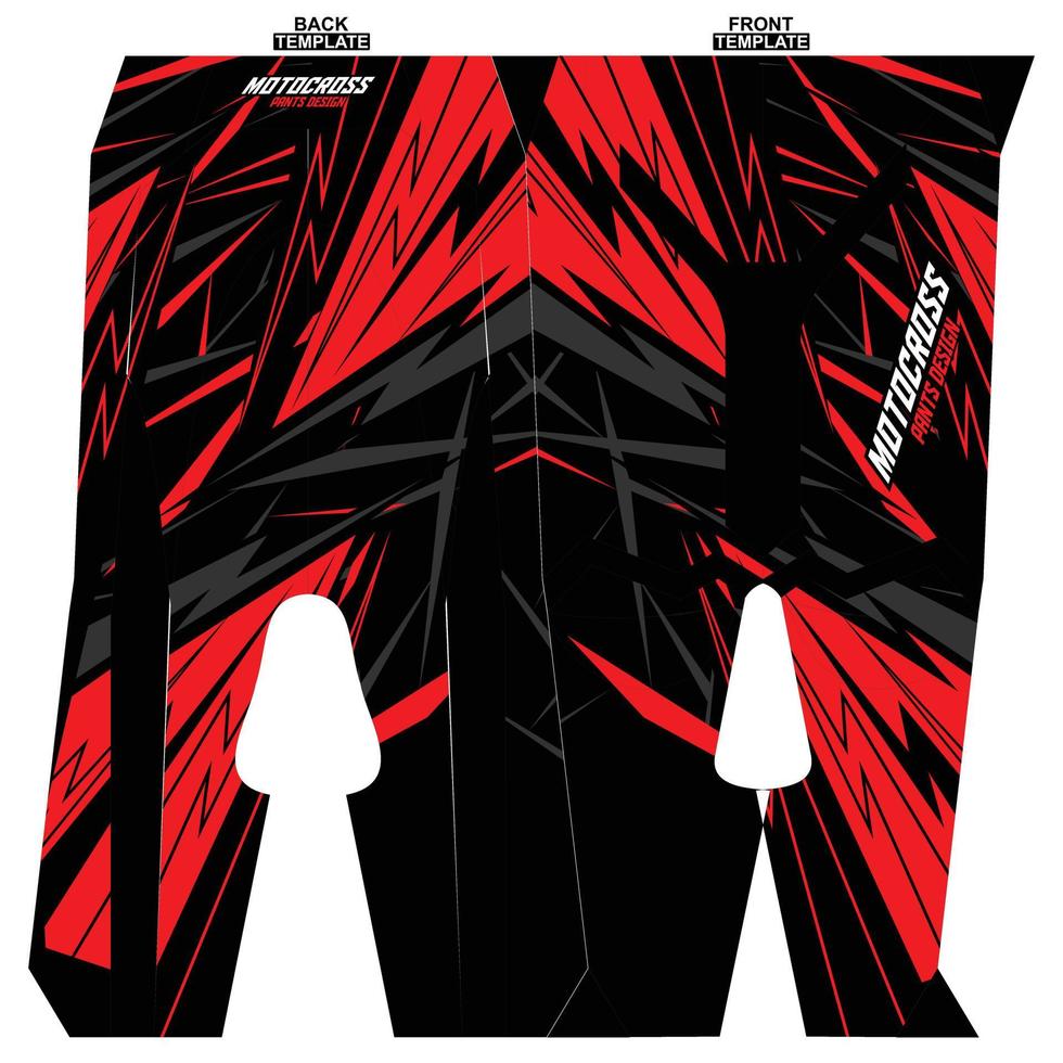 Print-ready sublimation motocross pants design vector