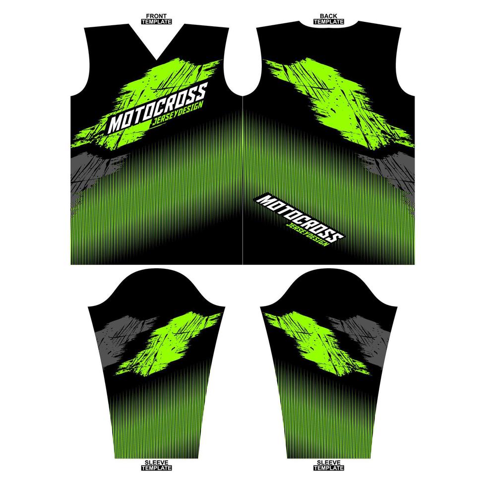 Print-ready sublimation motocross long sleeve jersey design vector