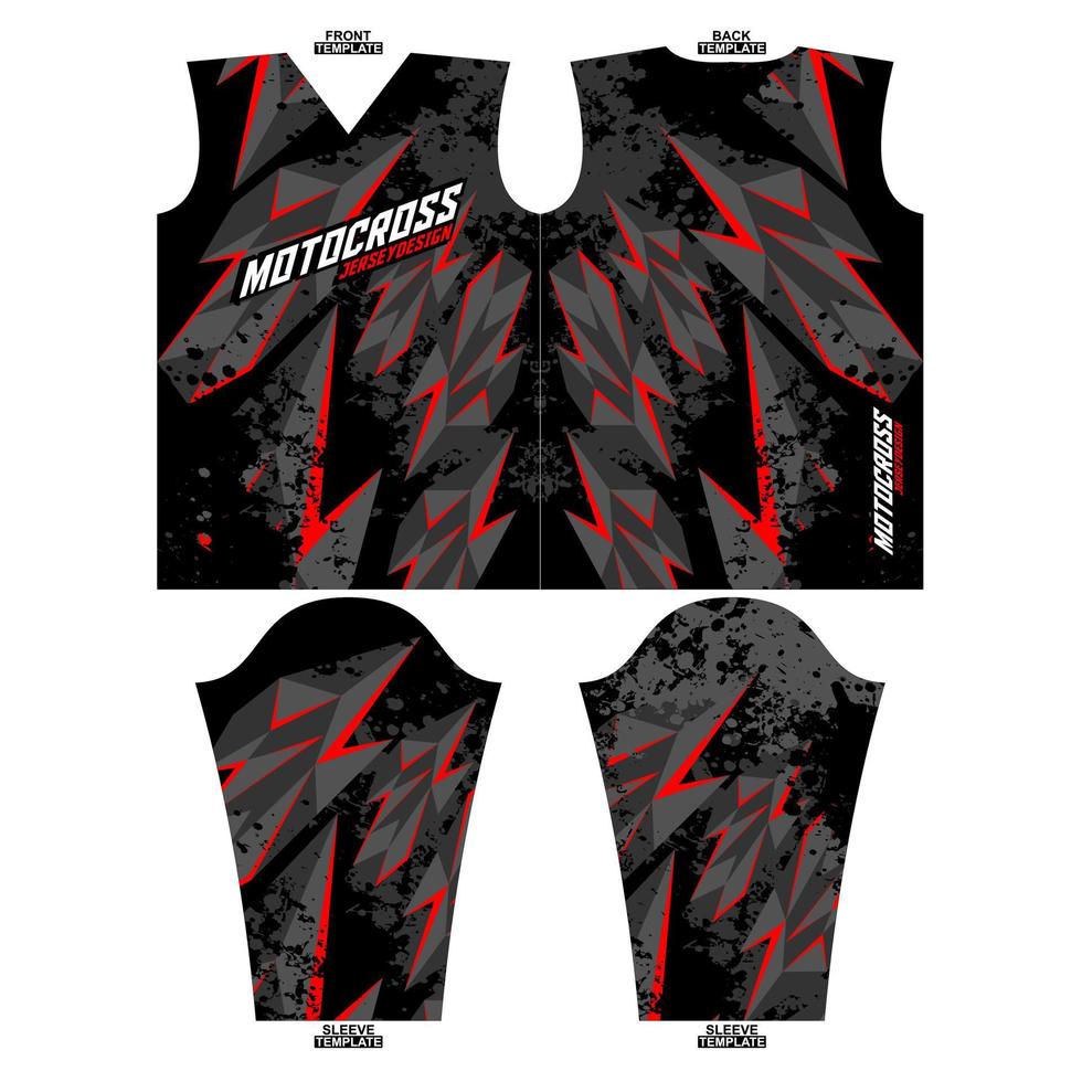 Print-ready sublimation motocross long sleeve jersey design vector