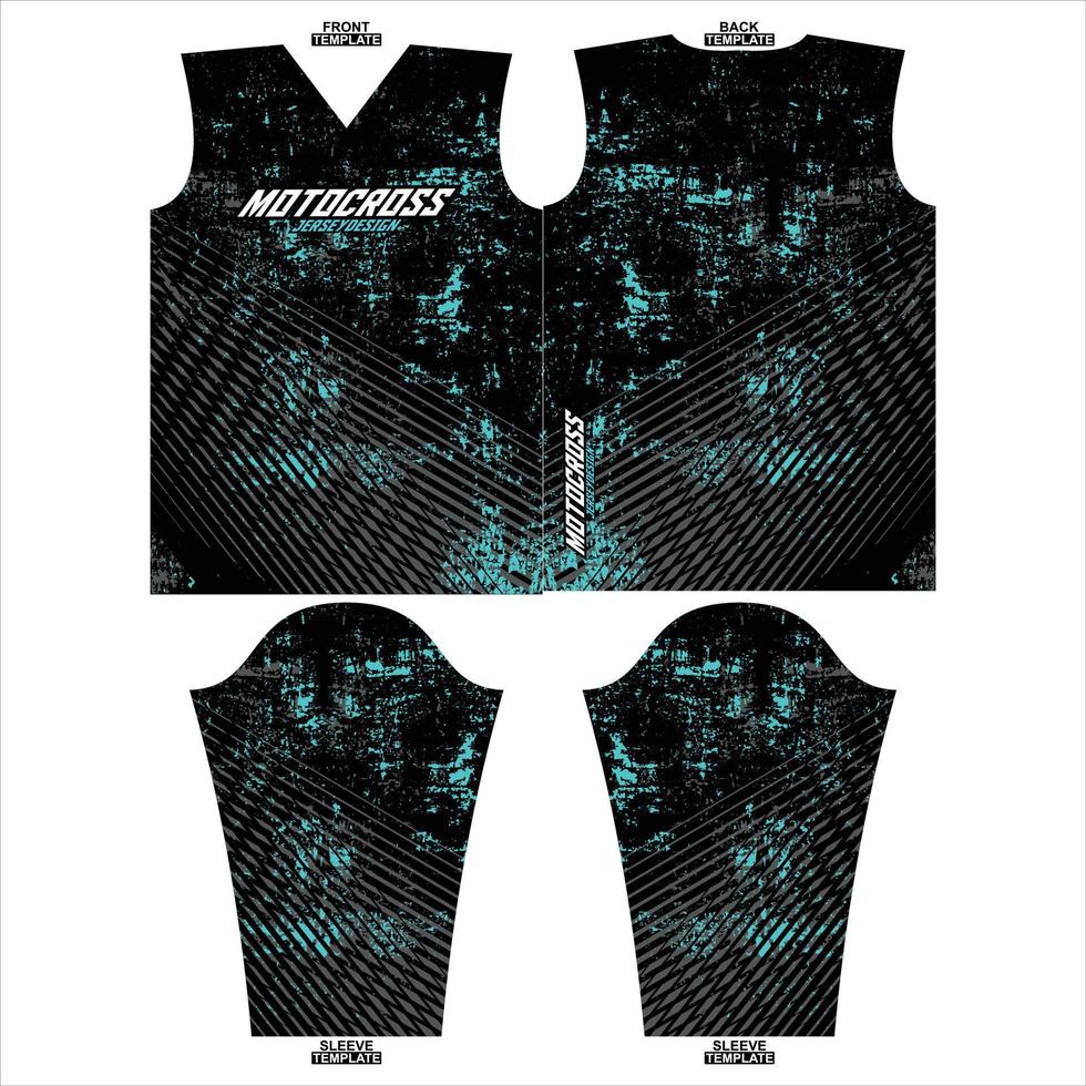 Print-ready sublimation motocross long sleeve jersey design vector