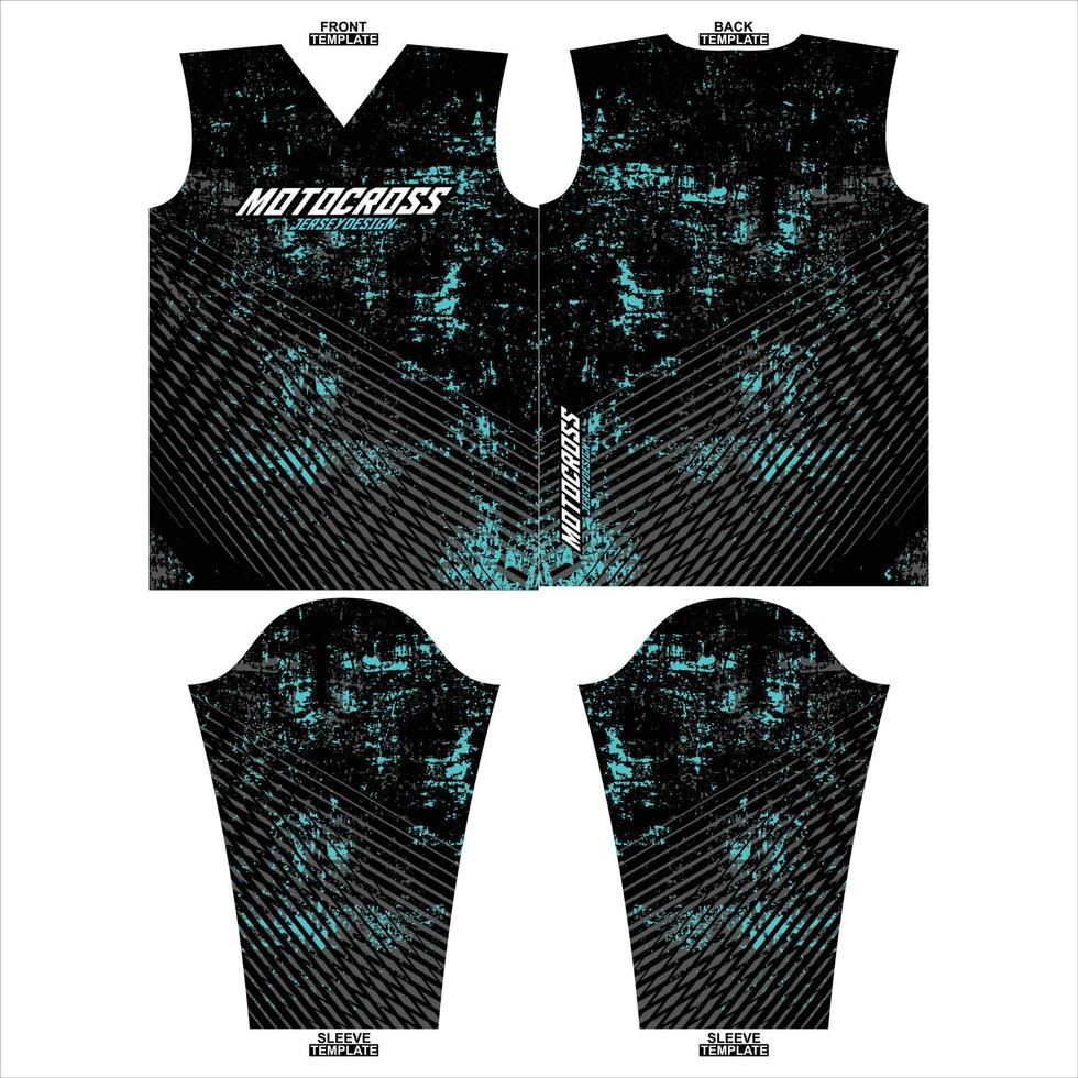 listo para imprimir sublimación motocross largo manga jersey diseño vector