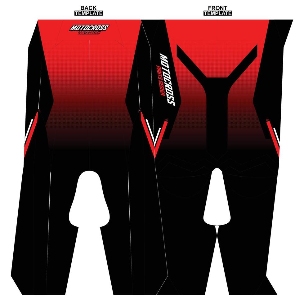 Print-ready sublimation motocross pants design vector