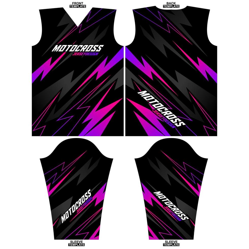 Print-ready sublimation motocross long sleeve jersey design vector