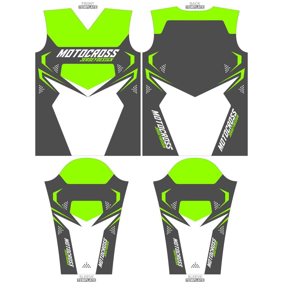 listo para imprimir sublimación motocross largo manga jersey diseño vector