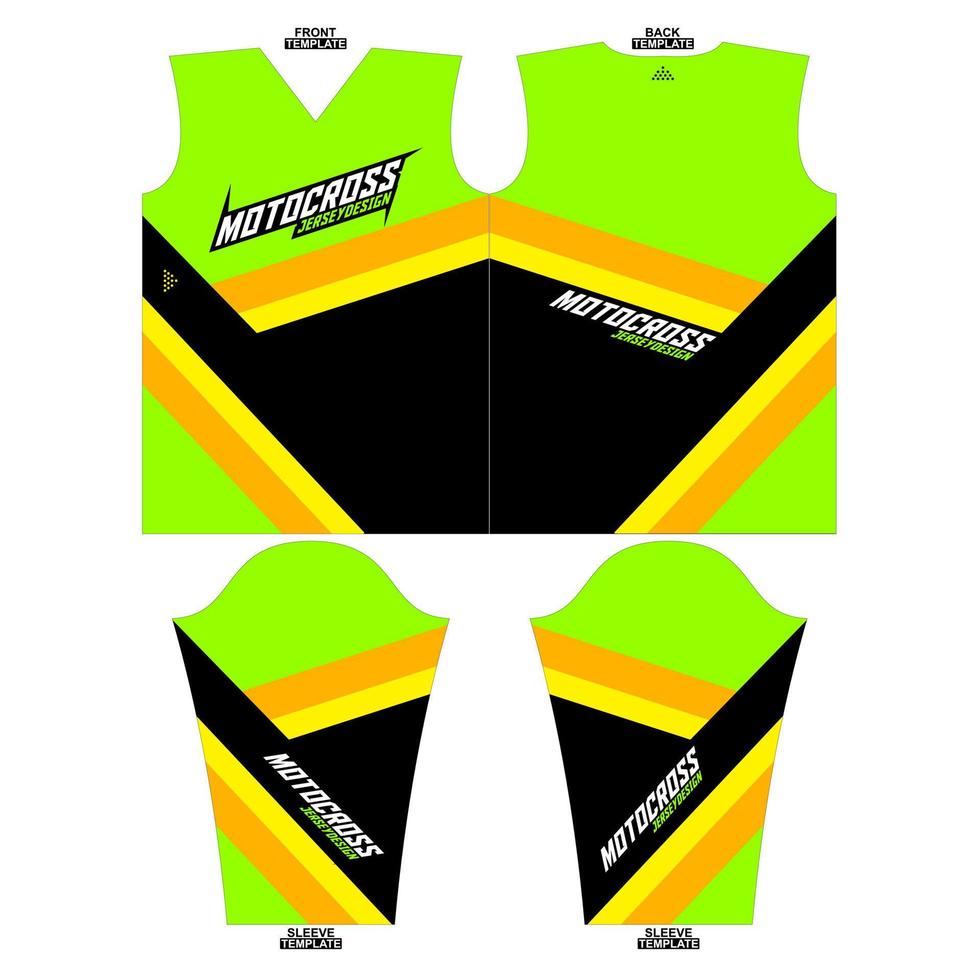 listo para imprimir sublimación motocross largo manga jersey diseño vector