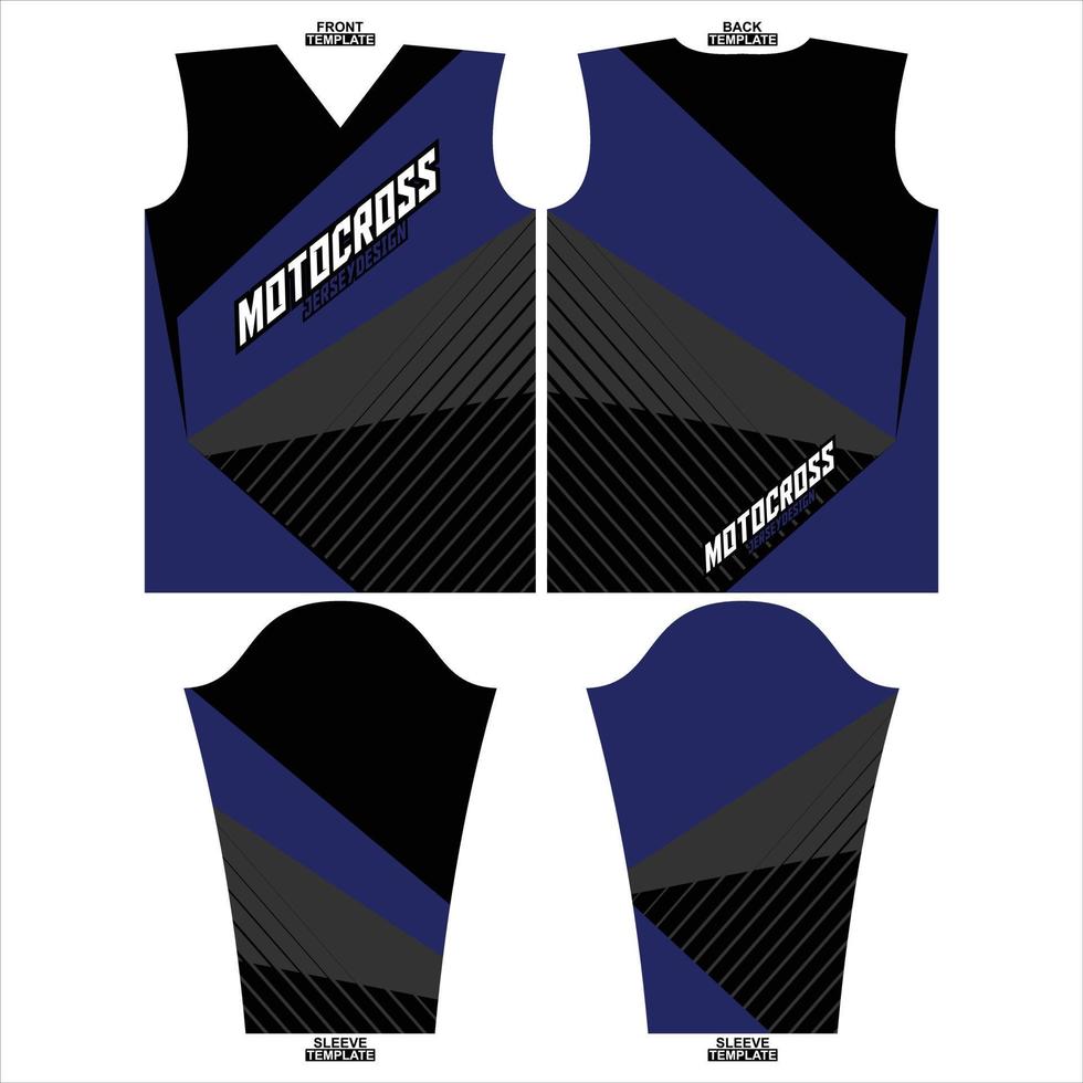 Print-ready sublimation motocross long sleeve jersey design vector