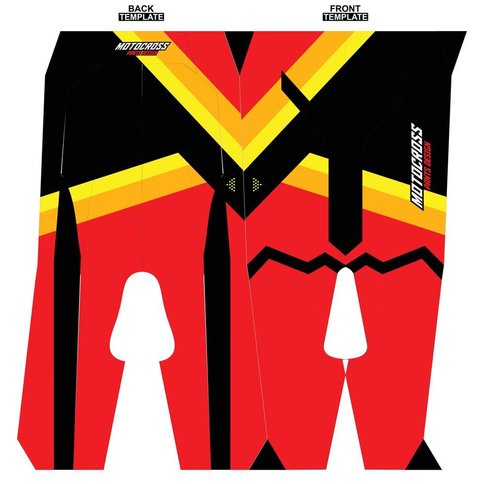 Print-ready sublimation motocross pants design vector