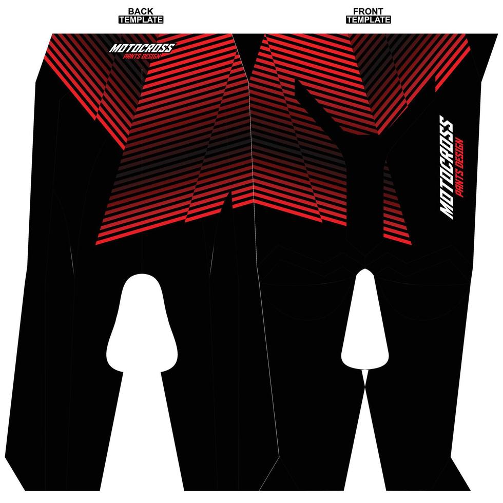 Print-ready sublimation motocross pants design vector