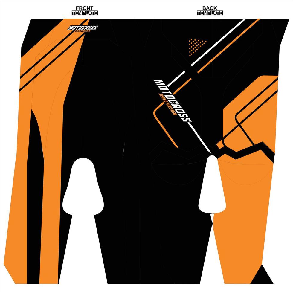 Print-ready sublimation motocross pants design vector