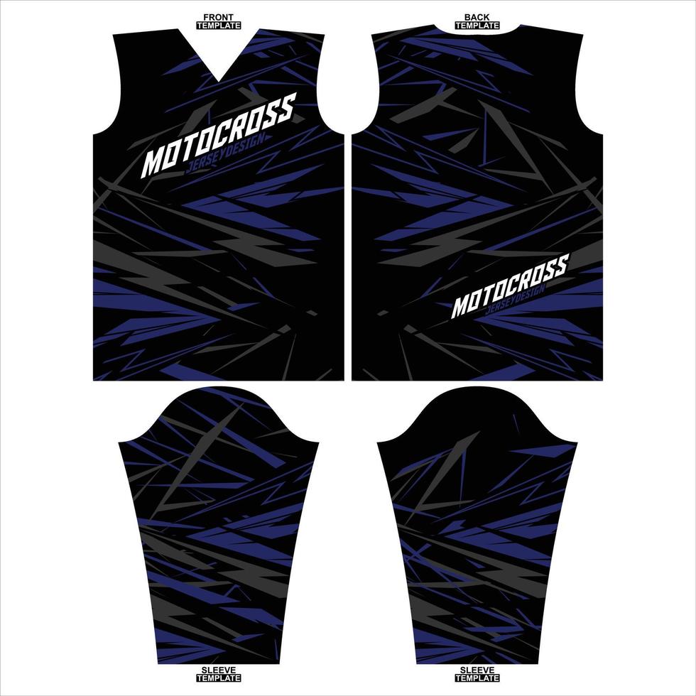 Print-ready sublimation motocross long sleeve jersey design vector