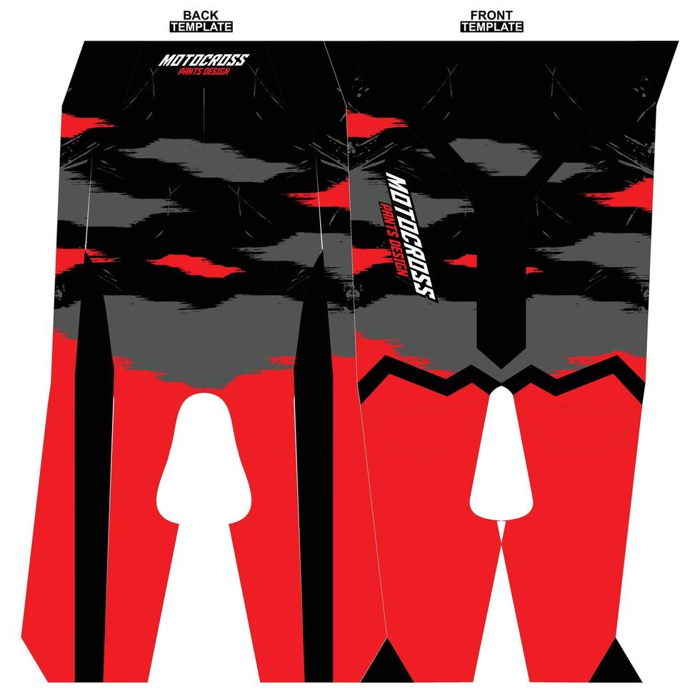 Print-ready sublimation motocross pants design vector