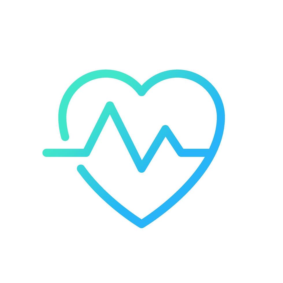 Cardiogram pixel perfect gradient linear ui icon. Heart rate measurement. Medical checkup. Cardiology. Line color user interface symbol. Modern style pictogram. Vector isolated outline illustration