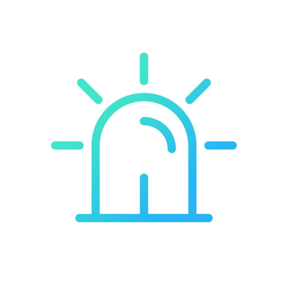 Siren pixel perfect gradient linear ui icon. Emergency vehicle lighting. Warning signal. Ambulance. Line color user interface symbol. Modern style pictogram. Vector isolated outline illustration