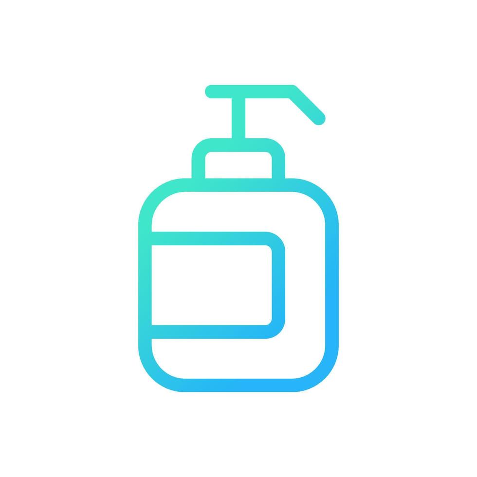 Hand sanitizer pixel perfect gradient linear ui icon. Liquid disinfectant. Pump bottle package. Line color user interface symbol. Modern style pictogram. Vector isolated outline illustration