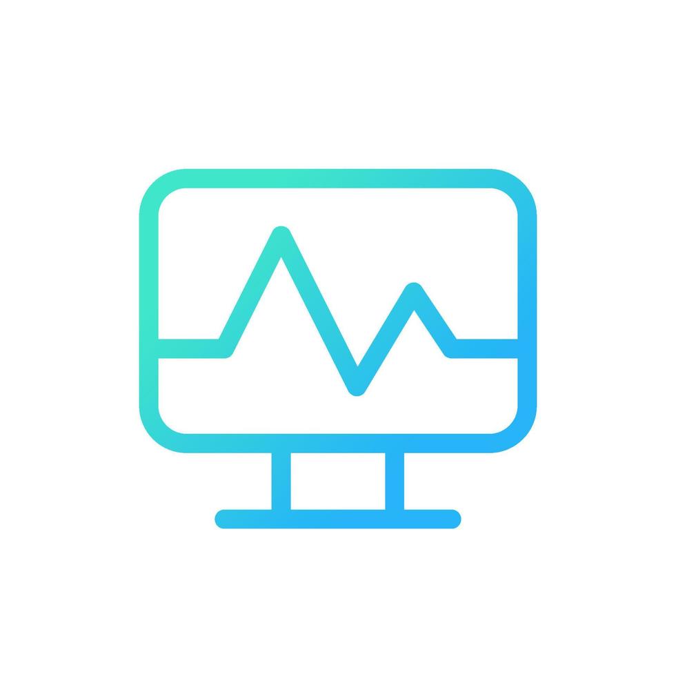 Medical software pixel perfect gradient linear ui icon. Computer program. Healthcare technologies. Line color user interface symbol. Modern style pictogram. Vector isolated outline illustration