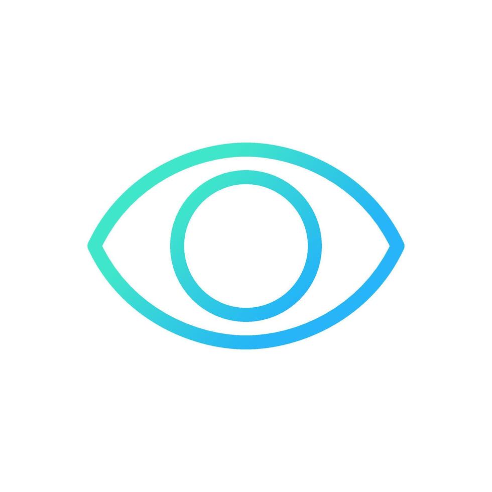 Eye pixel perfect gradient linear ui icon. Part of human body. Organ of perception. Visual system. Line color user interface symbol. Modern style pictogram. Vector isolated outline illustration