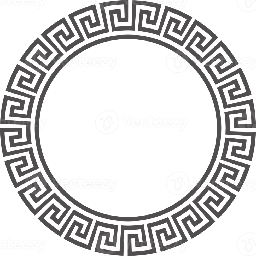 grec rond frontière. cercle méandre Cadre avec ancien ornement. romain méditerranéen modèle décor png