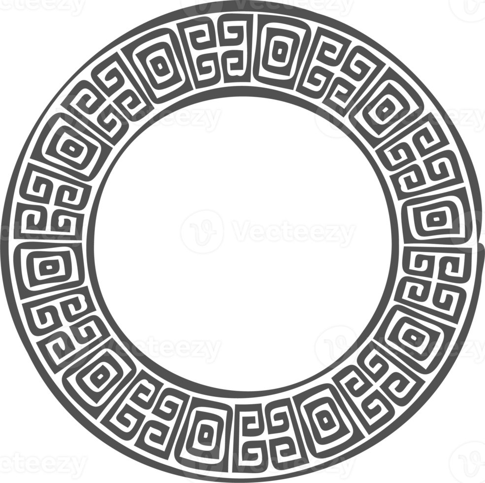 grec rond frontière. cercle méandre Cadre avec ancien ornement. romain méditerranéen modèle décor png