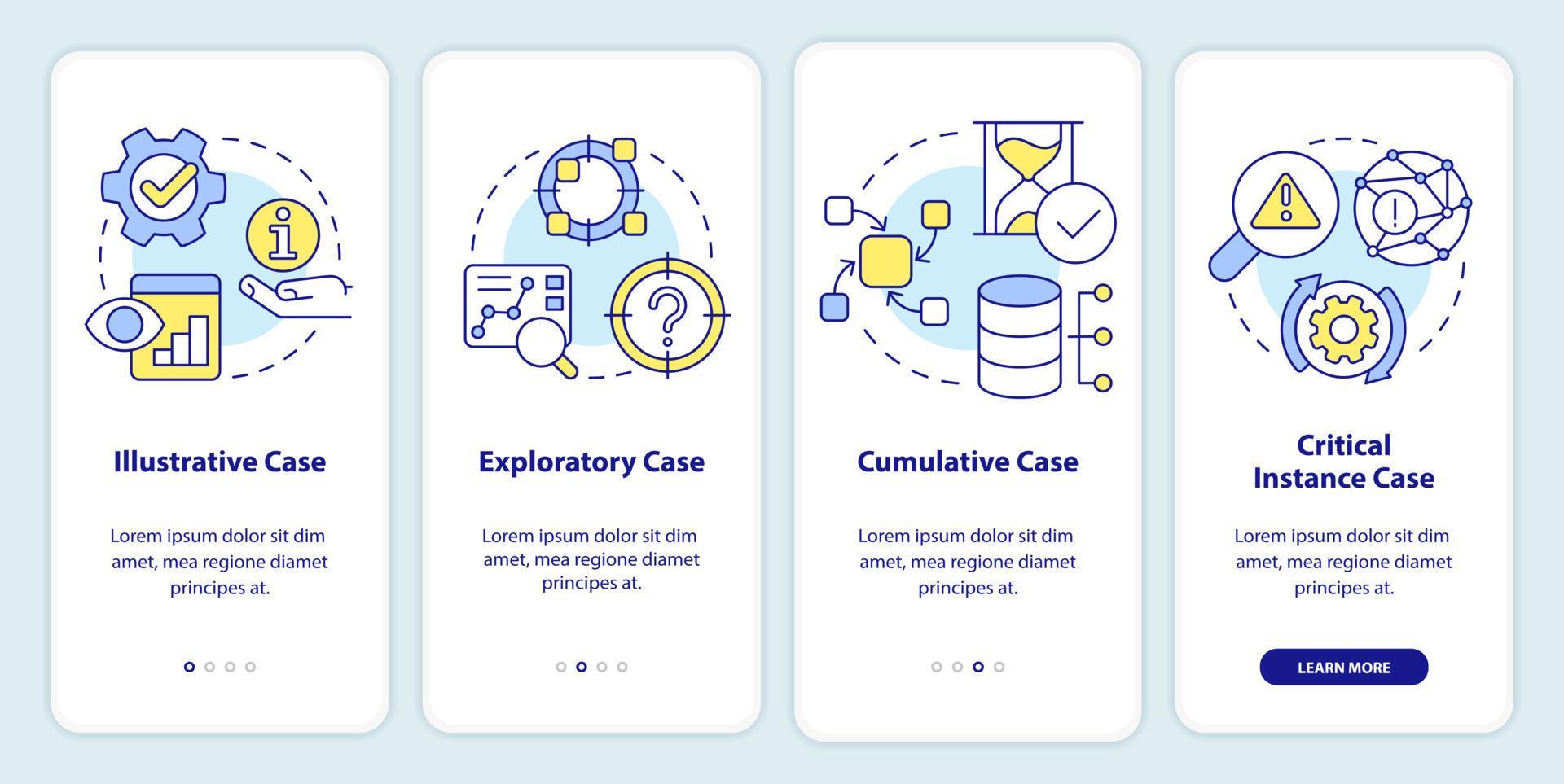 Types of case study onboarding mobile app screen. Methods walkthrough 4 ...