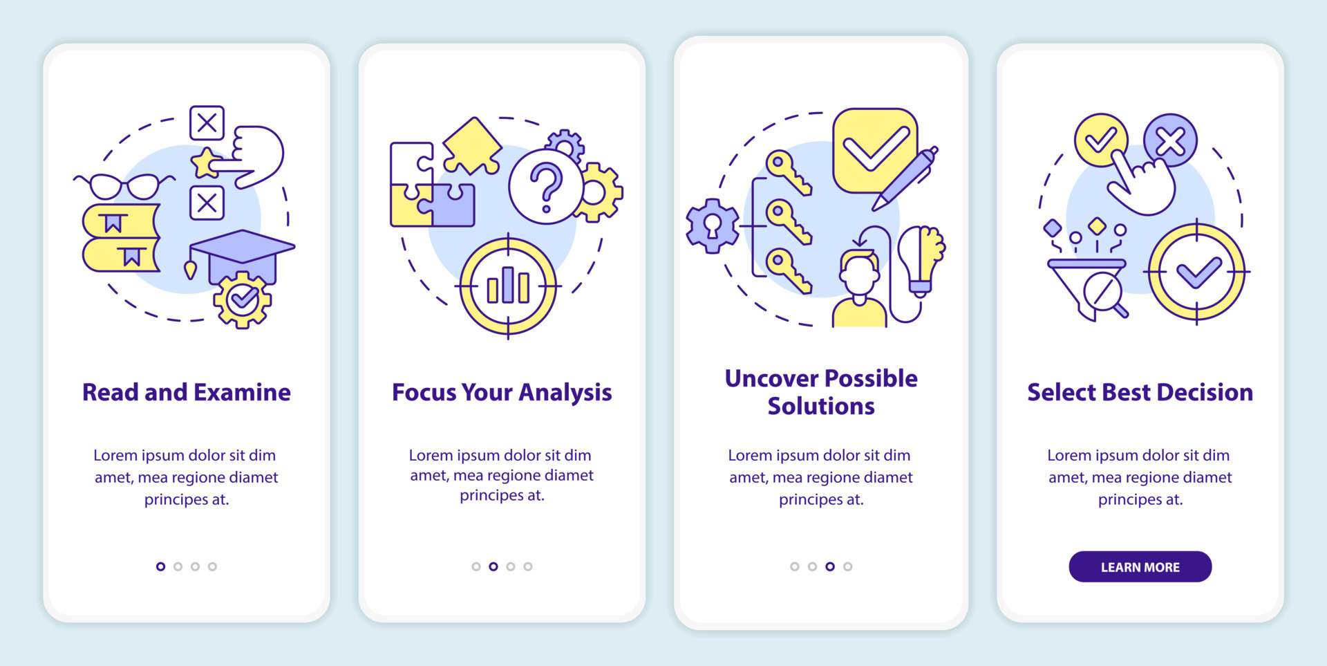 Structure of case study onboarding mobile app screen. Research ...