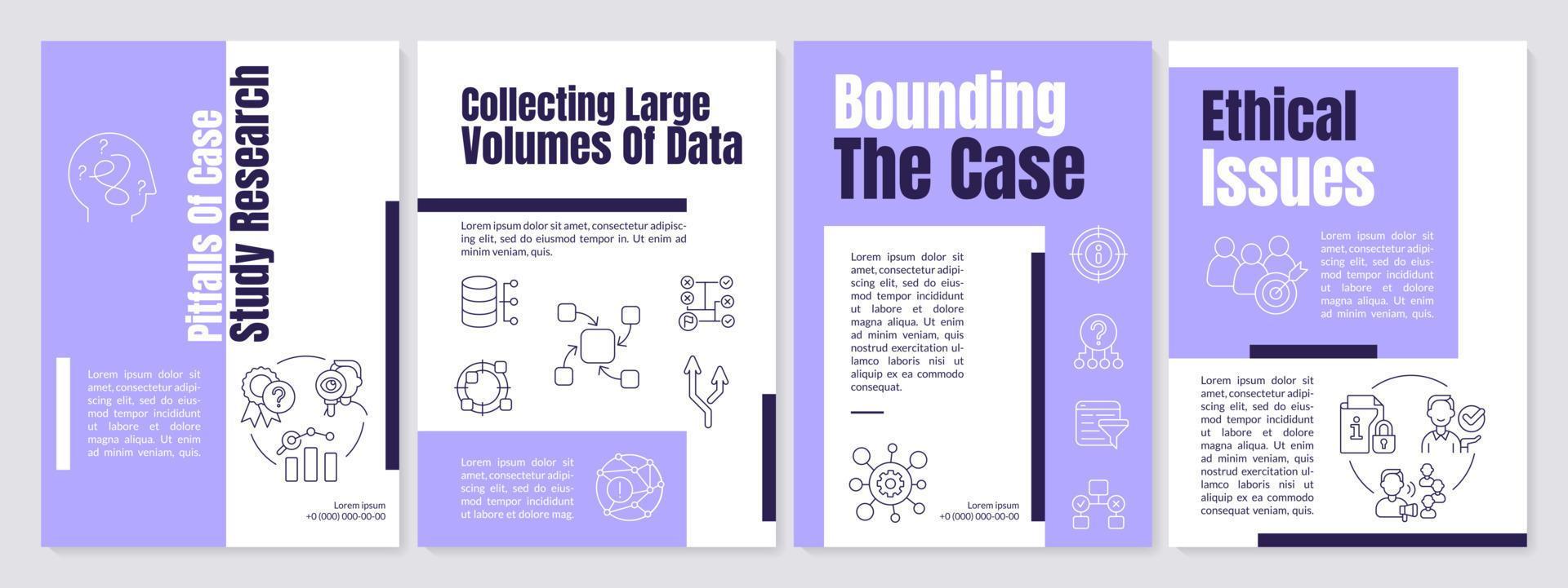 Disadvantages of case study research purple brochure template. Leaflet