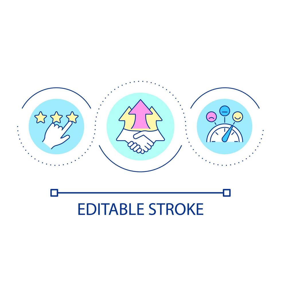 Improvement of partnership loop concept icon. Cooperation for business development. Service ranking abstract idea thin line illustration. Isolated outline drawing. Editable stroke vector