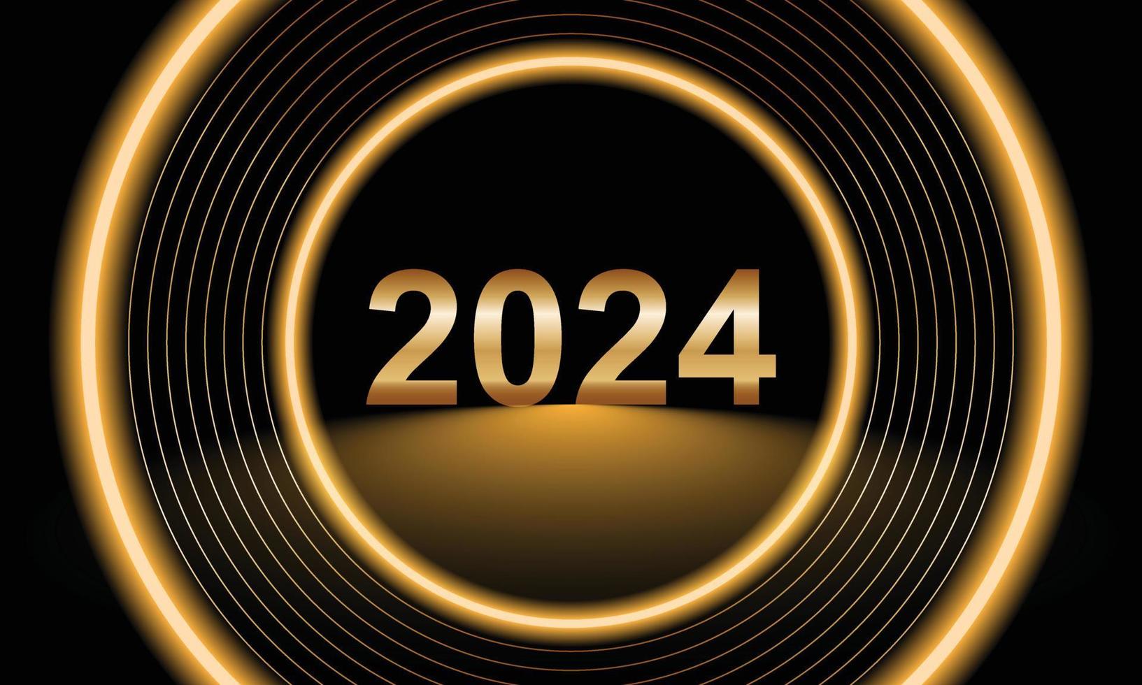 2024 Happy New Year Background Design. Greeting Card, Banner, Poster. Vector Illustration.