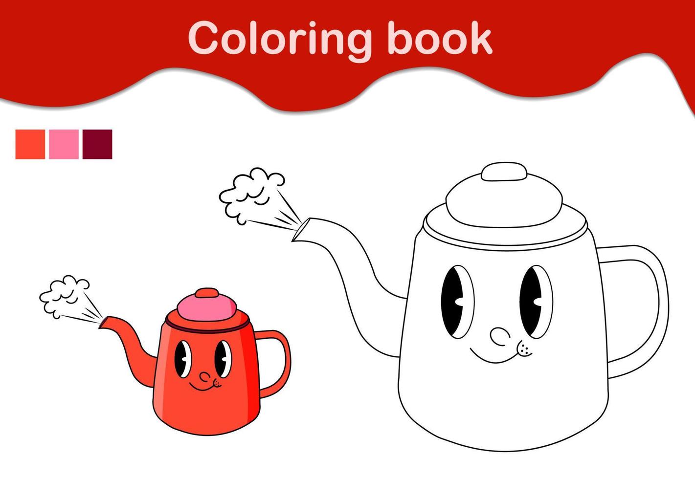 coloring page teapots preschool additional education 22734063 Vector
