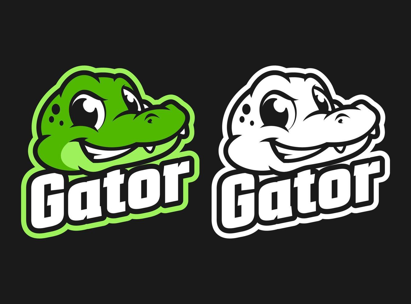 GATOR HEAD CARTOON CHARACTER MASCOT vector