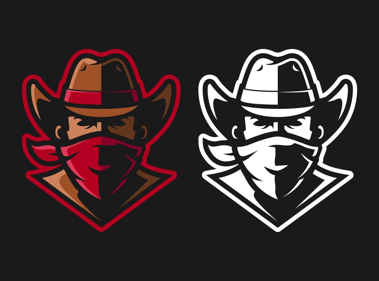 COWBOY HEAD MASCOT LOGO DESIGN vector