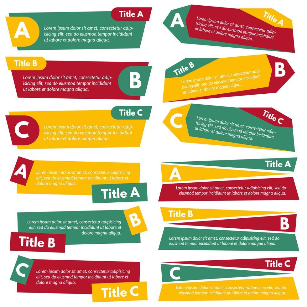 Four sets of three elements of infographic design. Step by step infographic design template. Vector illustration